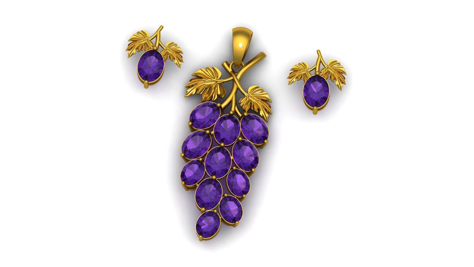 01 Grape Cluster Pendant Necklace Nature Inspired Gold Necklace 3D Model Stl File Low Price 201026