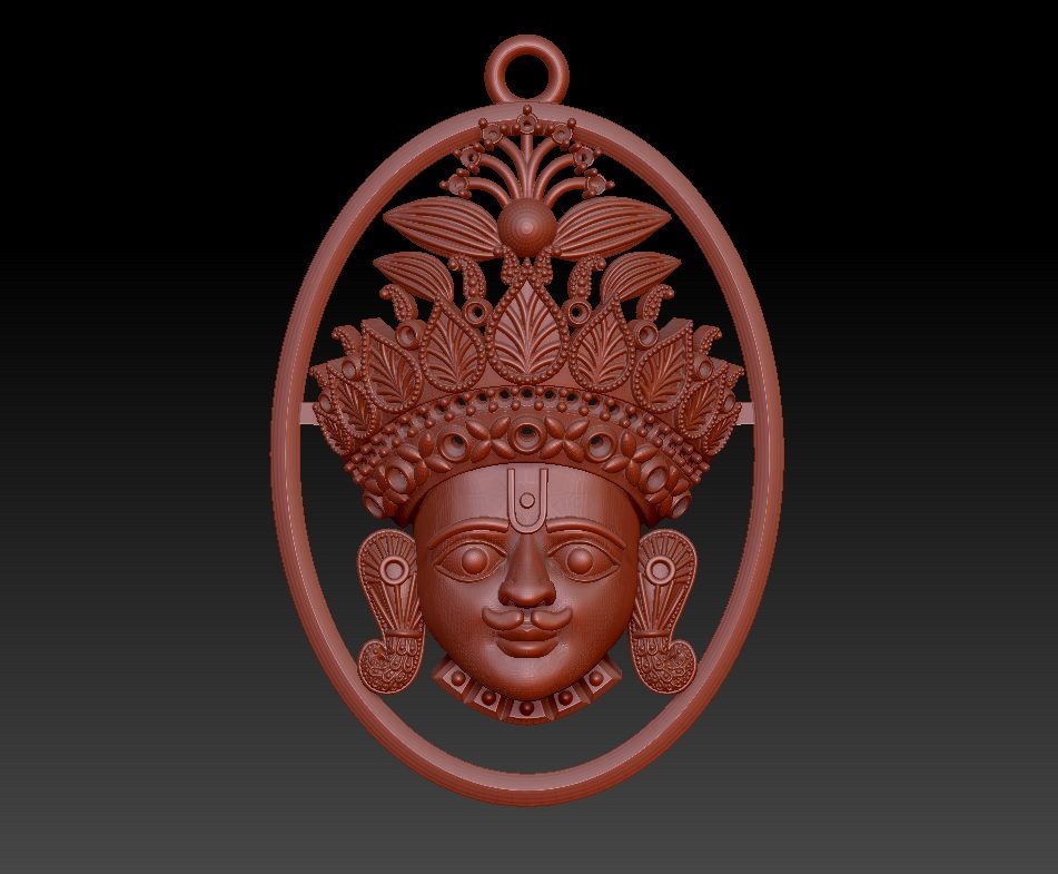 Antique Temple Jewellery Face Locket  3D Model Stl File Low Price 201026