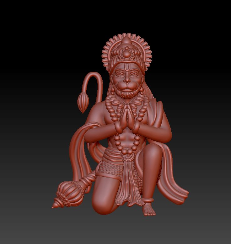 Lord Hanuman Ji – Kneeling Namaste Pose 3D Model Stl File Low Price 201026