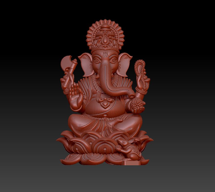 Divine Lord Ganesha 3D STL Model 221026