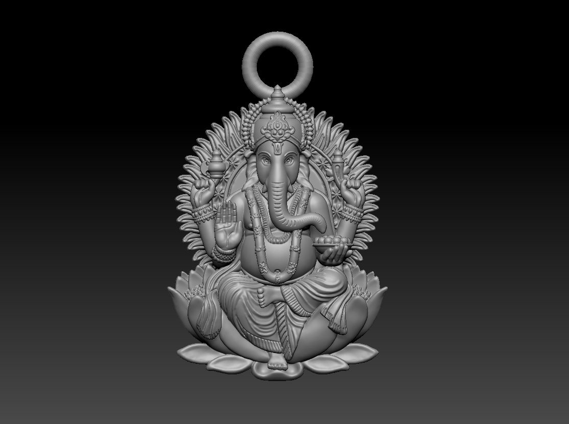 Lord Ganesha Padmasana 3D Model 000095